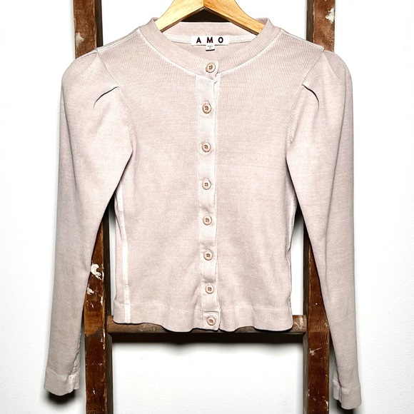 Amo Puff Sleeve Cardigan - Picture 1 of 5